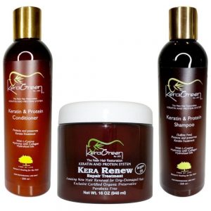 KeraGreen Bundle: Essential Treatment Kit with Keratin Shampoo, Conditioner and Kera Renew mask